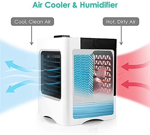 LILIANG - Тенис на хладен въздух за лично пространство, Преносим Охладител на въздуха USB Настолен Вентилатор, един изпарителен