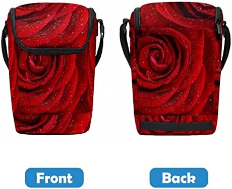 Цветя Червени Рози Голям Обяд-Бокс За Възрастни Многократна Употреба Обяд-Голяма Пазарска Чанта За Преносим Голям Органайзер