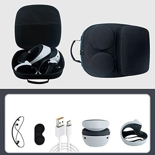Калъф за носене, Чанта за съхранение на PS VR2 Hesdset, Универсален Защитен Твърд Калъф, Преносим чанта за Пътуване (черен)