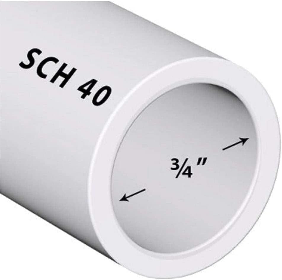 Тръба PVC Sch40 3/4 Инча (0,75), Бяла Необичайна дължина