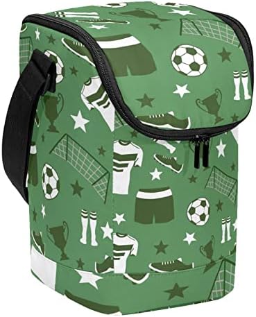 Зелена Футболна Чанта за Обяд с Различни Символи за многократна употреба Обяд-Бокс Голяма Вертикална Кутия за Обяд с Регулируем пагон