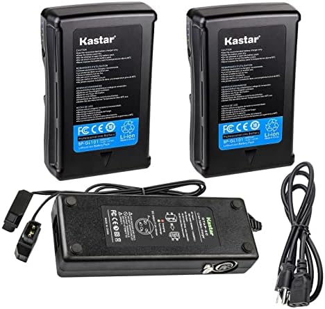 Батерия Kastar с 2 батерии и двойно зарядно устройство D-Tap, съвместими с SRPC-1 (преносим цифров рекордер) SRW-1 (видеопроцессор)