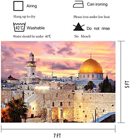 Градски среди на Ерусалим за Фотография, на Фона на меките тъкани Витлеем, размер 7x5 фута, Градски фон Купола на Скалата