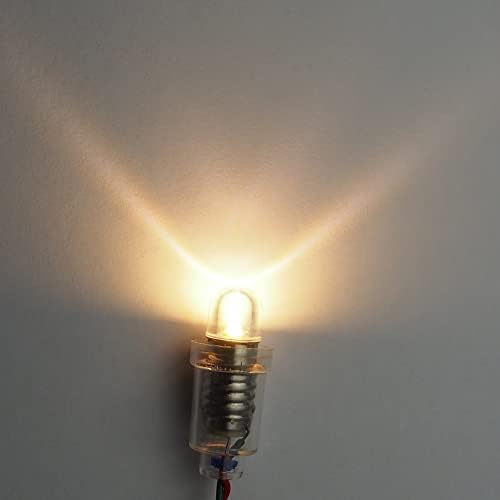 Лампи GutReise AC/DC E10, 10шт 6-Вольтовые Топли Бели Сменяеми Лампа E10 Миниатюрни Включва led Лампа 0,5 W 65Лм (6 Волта, Топъл бял)