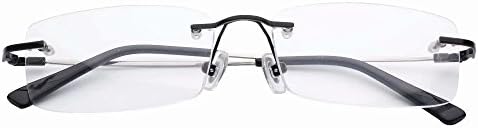 Суперлегкие Очила за четене без рамки + 4,25 Мъжки Дамски Очила с черна Рамка