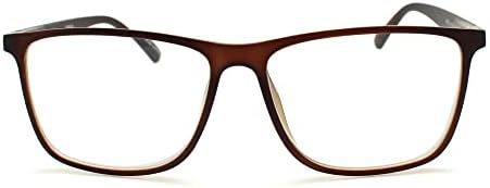Мъжки слънчеви очила за четене в матово кафяв рамка в голяма рамки са с високо зрение - здрави и Трайни ридеры за мъже