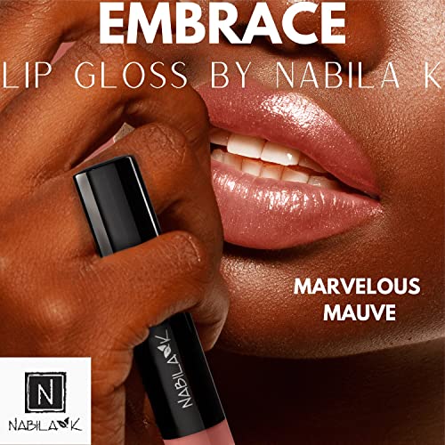 Nabila K Блясък за устни - Овлажняващ цвят за устни, получен от естествени пигменти, за да им Трептящи блясък - Без насилие,