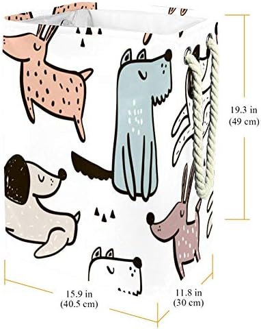 Бебешките Кошници за бельо с боядисани Кучета, Висока Здрава Сгъваема Кошница за Възрастни, Деца, Момчета и Момичета,