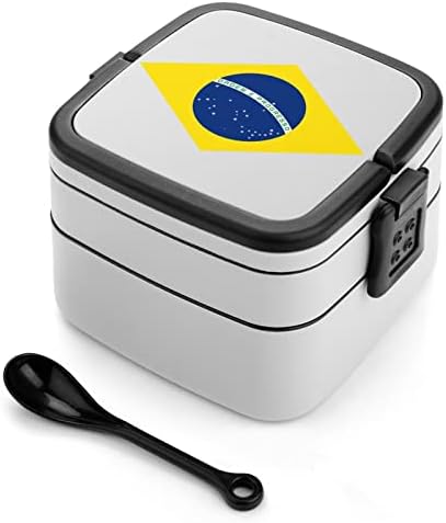 Бразилски Двойна Штабелируемый Обяд-Бокс Bento за многократна употреба Контейнер за Обяд с Набор от ястия за Вечеря Извън дома, на Работа, на Пикник, на Училище