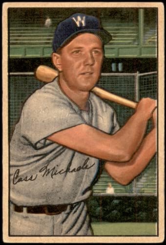 1952 Боуман Обикновена бейзболна картичка 36 Кас Майкълс от Вашингтон Сенатърс Оценка е Добра
