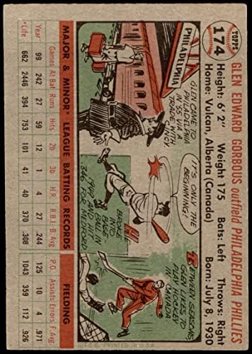 1956 Topps 174 WHT Глен Горбоус Филаделфия Филис (Бейзболна картичка) (Бяла обратната страна) ДОБРИ Филис