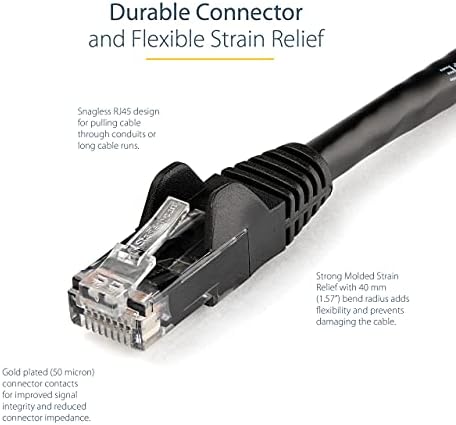 7-крак CAT6 кабел Ethernet - Черен кабел CAT 6 Gigabit Ethernet -650 Mhz 100 W PoE RJ45 UTP Мрежа/Patch-кабели без довършителни