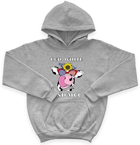 Детска hoody с качулка от порести руно Red White and Moo - Патриотическая Детска hoody - Hoody с качулка от волска кожа