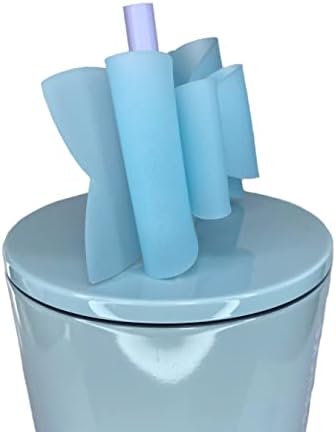 На слама в цилиндър с Бантиком, Силикон Jelly Слама Topper (нежно-синьо), 3,5 инча x 1.5 инча