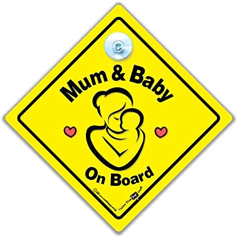 Мама и Бебе На Борда на Автомобила Знак На Присоске Знак На Прозореца на Колата, Детето На Борда Знак за мама и Бебе