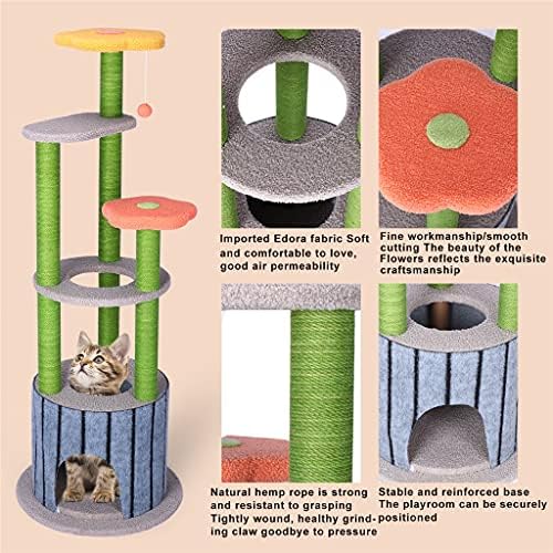 MJWDP Котки за Катерене Рама с Когтеточкой Забавни Играчки Котка Котките Дърво Кула Скок Защита Мебели Дом за Котки, Котенца Домашни Любимци