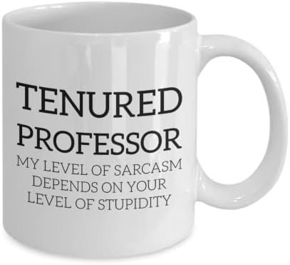 Кафеена чаша за персонала професор, Забавна чаша за постоянен преподавател, Подарък за Саркастичного професор, Номинална чаша за сарказъм, подарък за края на учили