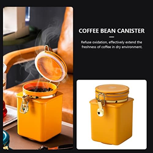 Запечатани банка за кафе на зърна Hemoton: Банка за кафе с херметически капак на Контейнера за кафе с orange дресинг,