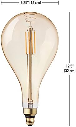 Led лампа Globe Електрическа Мощност 40 W, Еквивалент на Мек Бял цвят (2200K), Реколта лампа Velonia с регулируема яркост,
