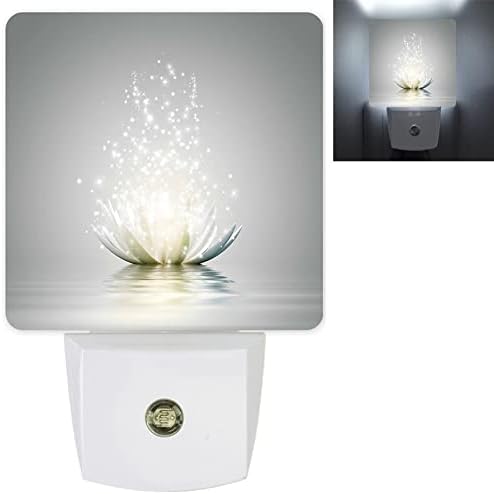 Романтична нощна светлина Lotus, вставляемая лампа 0,5 W, вставляемая в стенни нощни лампи, led сензор за здрач до зори, Начало декор, идеални за спални, баня, гараж, кухня,
