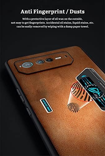 задната част на кутията от естествена кожа qichenlu, предназначена за ASUS ROG Phone 6D / Ultimate, 【Ремонтопригодная