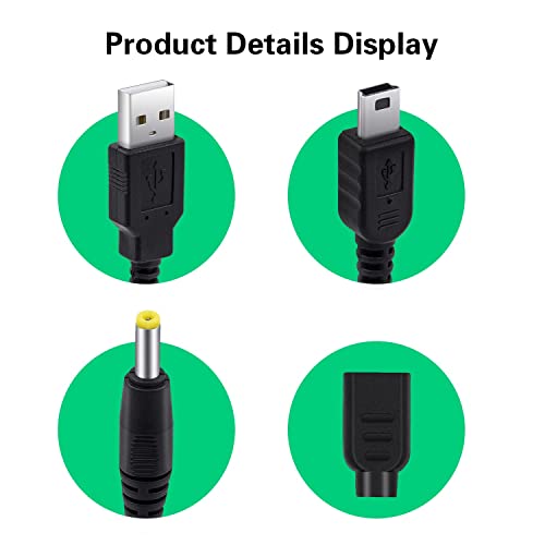 Wigearss 2 в 1 USB Кабел за зареждане за пренос на данни за PSP 1000/2000/3000/PS3