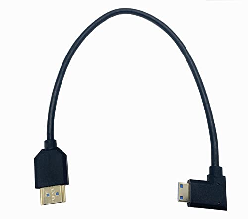 Кабел-адаптер Halokny Mini HDMI-HDMI, Mini HDMI Male-HDMI Male, Свързване на Преносими домашни цифрови устройства, Цифров фотоапарат и много Други, 8K @ HZ (12 инча) (в дясно)