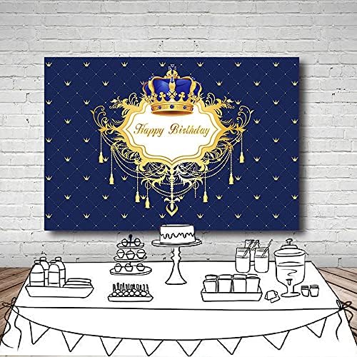 MEHOFOTO Синьо и Златно Момче честит Рожден Ден Снимка Фон Малкият Принц Crown Royal Празник Вечерни Украса Банер Фонове,