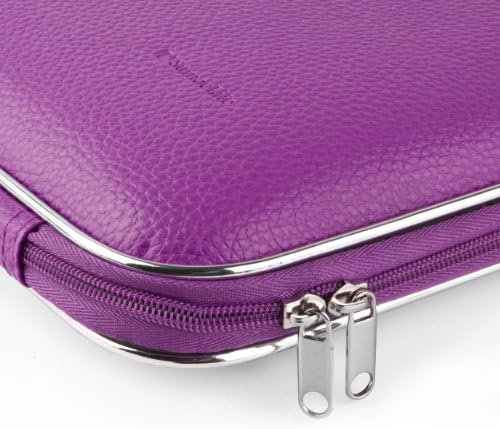 Чанта за Носене през Рамо Purple Cady Leather Hard Shell Cube от естествена кожа Kindle Fire HD HDX 8,9-инчов Таблет