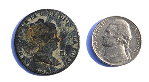 1843 ES Испания Изабела II Конституционна Монети, деноминирани 8 Мараведи