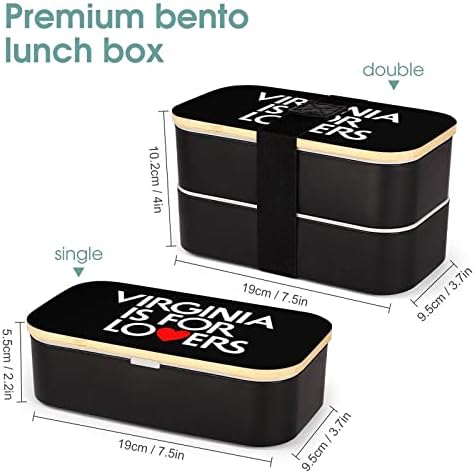 Virginia is for Lovers Bento Lunch Box Херметични Контейнери за храна Bento Box с 2 Отделения за Пикник в офиса