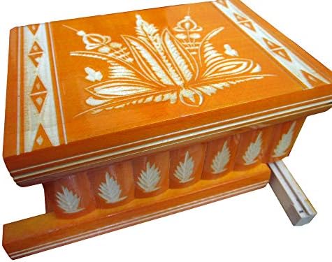 Дървена 6-инчов ковчег-пъзел Kalotart ръчно изработени от единствения по рода си вълшебен калъф със скрита ключ и подвижни