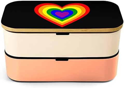 LGBT Rainbow Сърце Bento Lunch Box Херметични Контейнери за храна Bento Box с 2 Отделения за Пикник в офиса