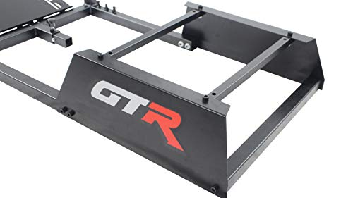 GTR Симулатор на GTA Модел Majestic Черна Рама с Регулируеми седалка от изкуствена кожа Pista Racing Игри състезателен симулатор за шофиране Стол в кокпите (Pista-Черно / Червено)