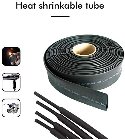 5 M/100 м Черен Свиване тръба, Кабелен ръкав, Различни Термосвиваеми тръби, Изолирани съединител за кабели, протектор (Цвят: 5 М, вътрешен диаметър: 3 мм)
