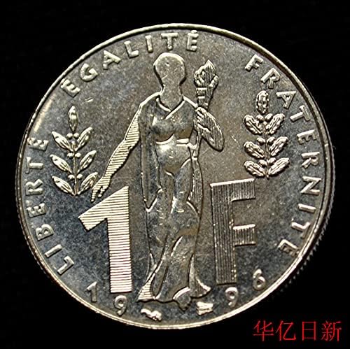 Френска Възпоменателна монета 1 Франк 1996 Икономист Жак Руф Shuang 100-годишнината на Никелова Монета 24 мм