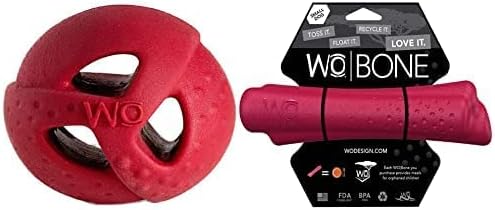Играчки за кучета на УО Play Durable Cranberry Ball & Bone Small Small Breed Пакет, Произведено в САЩ