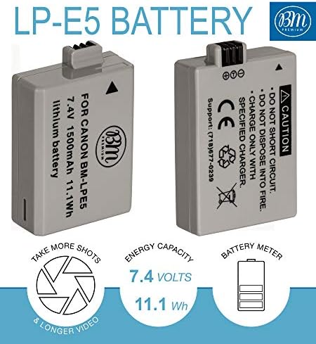BIG MIKE'S ELECTRONICS BM Premium 2 комплекта батерии LP-E5 и комплект зарядно устройство за цифров огледално-рефлексен