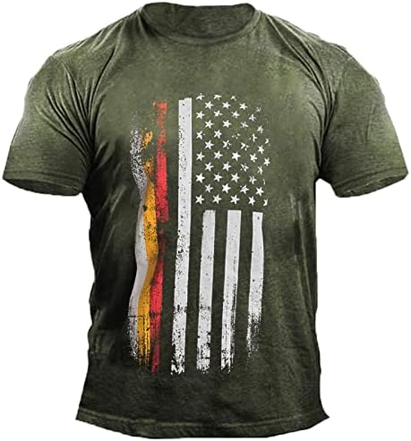 DuDubaby 4 юли Мъжки Ризи Мускулите на Американското Знаме и Облекло Графичен Фитнес Тренировка 1776 Риза