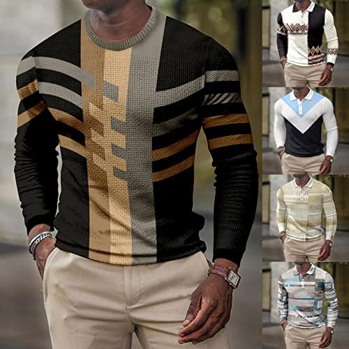 Мъжка Мода Тънък Пуловер Hoody Открит Ежедневни Риза С Яка Топ Дишаща Уникална Блуза Копчета С 3D Принтом
