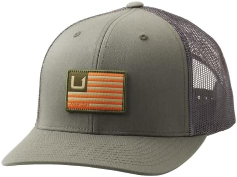 Мъжки Окото бейзболна шапка за шофьори на камиони HUK | Капачка за риболов с Антирефлексно покритие, Huk & Bars - Moss, Един размер САЩ