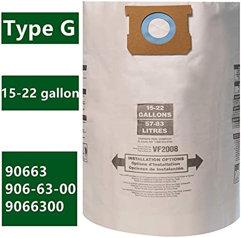 Подмяна на Yonice 15 Pack за пылесборных торби пылесборного тип с капацитет от 15-22 литра, ТИП G 90663 9066300; ТИП J 90673 9067300, Вакуум еднократна филтър VF2008