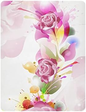 ALAZA 3D Розова Роза Акварели Пищови с Цветен Модел, Чаршаф-Кош за Момчета и Момиченца, Стандартен Размер 52x28 инча