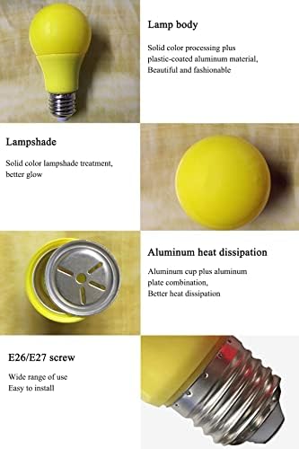 Led жълта крушка A19 (6 бр.) с мощност 5 W (еквивалент на 50 W), коледни електрически крушки без регулиране на яркостта,