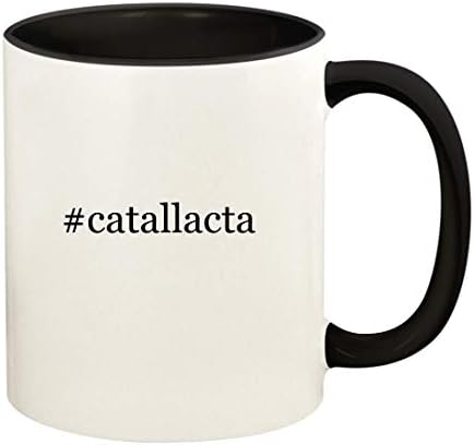 Подарък дрънкулки catallacta - Хэштег 11 грама, Керамични Цветна Дръжка и Вътрешната част на Кафе Чаши, Черна