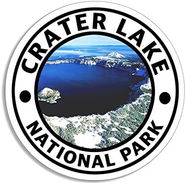 Стикер AV Round Crater Lake National Park, Vinyl Стикер за улицата, стикери за паркове в щата Орегон, за автомобили, ванове, охладители, бутилки за вода и лаптопи (4 x 4 инча)