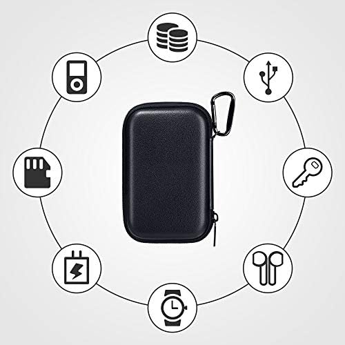 Калъф-чанта за MP3 МР4плеера ULAK, Съвместим с iPod Touch 7-ти/6-ти/5-то поколение/Soulcker/MP3-плеър Sandisk/G. G. Martinsen/Sony NW-A45, подходящ за слушалки, USB кабел, карта памет, черен