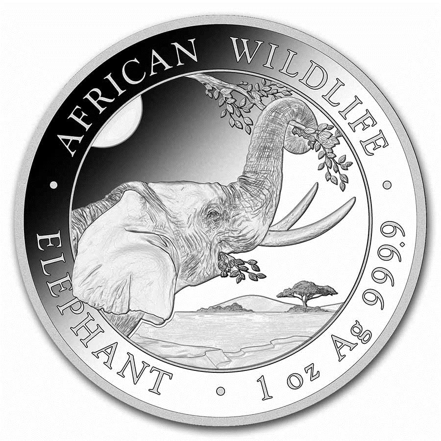 2023 Без Знака на ментата Сомалийский Слон Сребърна Монета Шилинг с Тегло Една Унция на Продавача, Без да се прибягва