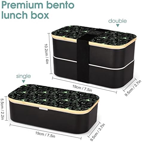 Green Lines Cryptid Pattern Bento Lunch Box Херметични Контейнери за храна Bento Box с 2 Отделения за Пикник в офиса