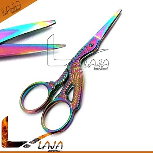 LAJA Внася 2 опаковки с ножица под формата на щъркел, ножици за бродиране, шиене, ножици, Произвеждащи вежди, Малки ножици